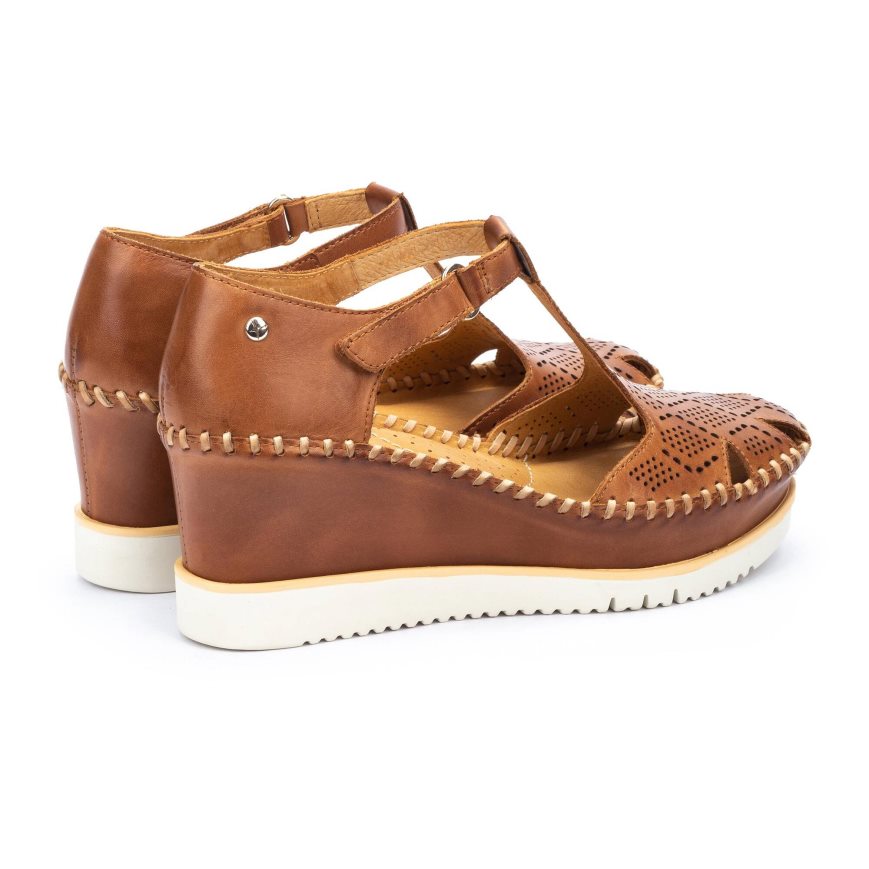 Women's Pikolinos AGUADULCE Wedge Sandals Brown | NZ OQ23071